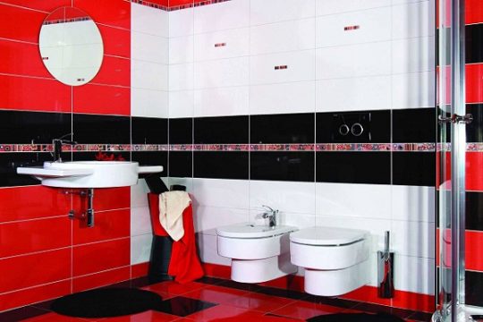 красная с черным ванная