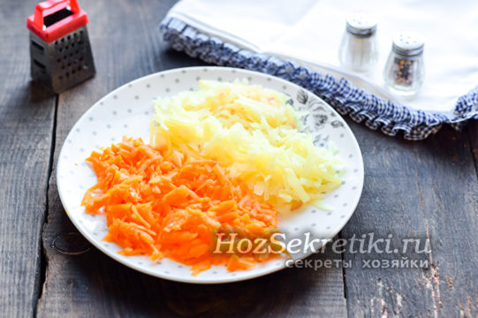 морковь и картофель натереть на терке